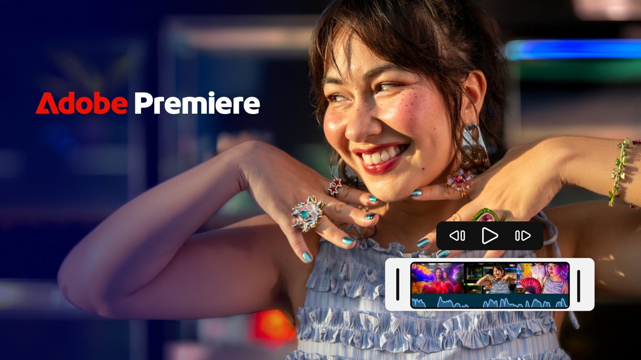 Adobe의 Premiere 모바일 홍보 이미지